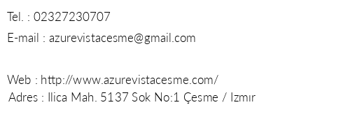 Azure Vista Suites & Residence telefon numaralar, faks, e-mail, posta adresi ve iletiim bilgileri